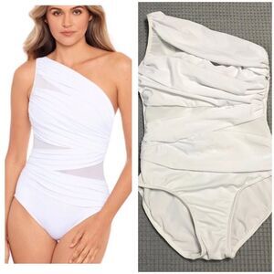 Miraclesuit Jena Swimsuit Womens 12 One Shoulder Tummy Control Slimming Resort